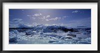 Icebergs floating on water, Vatnajokull, Fjallsarlon, Jokulsarlon Lagoon, Iceland Fine Art Print