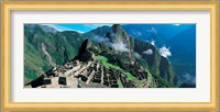 High angle view of ruins of ancient buildings, Inca Ruins, Machu Picchu, Peru Fine Art Print