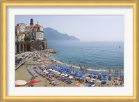 Houses on the sea coast, Amalfi Coast, Atrani, Salerno, Campania, Italy Fine Art Print