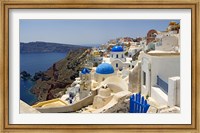 High angle view of a church, Oia, Santorini, Cyclades Islands, Greece Fine Art Print