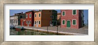 Houses along a canal, Burano, Venice, Veneto, Italy Fine Art Print