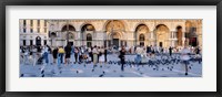 Tourists in front of a cathedral, St. Mark's Basilica, Piazza San Marco, Venice, Italy Fine Art Print
