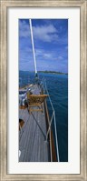 Chair on a boat deck, Exumas, Bahamas Fine Art Print