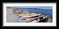 Kayaks on the beach, Third Beach, Sakonnet River, Middletown, Newport County, Rhode Island (horizontal) Fine Art Print