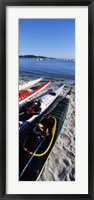Kayaks on the beach, Third Beach, Sakonnet River, Middletown, Newport County, Rhode Island (vertical) Fine Art Print