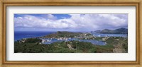 Aerial view of a harbor, English Harbour, Falmouth Bay, Antigua, Antigua and Barbuda Fine Art Print