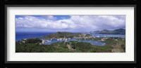 Aerial view of a harbor, English Harbour, Falmouth Bay, Antigua, Antigua and Barbuda Fine Art Print