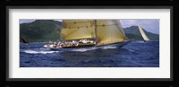 Yacht racing in the sea, Antigua, Antigua and Barbuda Fine Art Print
