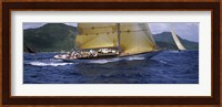 Yacht racing in the sea, Antigua, Antigua and Barbuda Fine Art Print