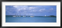 Boats in the sea with a lighthouse in the background, Nassau Harbour Lighthouse, Nassau, Bahamas Fine Art Print