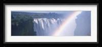 Rainbow over a waterfall, Victoria Falls, Zambezi River, Zimbabwe Fine Art Print