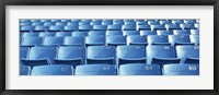 Empty blue seats in a stadium, Soldier Field, Chicago, Illinois, USA Framed Print