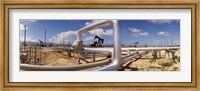 Pipelines on a landscape, Taft, Kern County, California, USA Fine Art Print