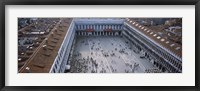 High angle view of a town square, St. Mark's Square, St Mark's Campanile, Venice, Veneto, Italy Fine Art Print