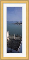 Church and bell tower from St Mark's Campanile, Canale di San Marco, Doges Palace, San Giorgio Maggiore, Venice, Veneto, Italy Fine Art Print