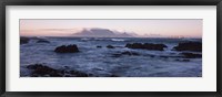 Rocks in the sea with Table Mountain, Cape Town, South Africa Fine Art Print