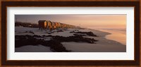 Changing room huts on the beach, Muizenberg Beach, False Bay, Cape Town, Western Cape Province, Republic of South Africa Fine Art Print