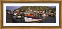 Fishing boats moored at a harbor, Kalk Bay Harbour, Kalk Bay, False Bay, Cape Town, Western Cape Province, South Africa Fine Art Print