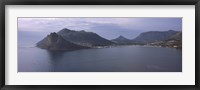 Town surrounded by mountains, Hout Bay, Cape Town, Western Cape Province, Republic of South Africa Fine Art Print
