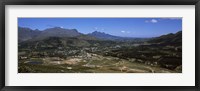 Aerial view of a valley, Franschhoek Valley, Franschhoek, Simonsberg, Western Cape Province, Republic of South Africa Fine Art Print
