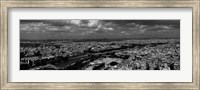 Aerial view of a river passing through a city, Seine River, Paris, Ile-de-France, France Fine Art Print