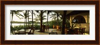 Restaurant surrounded with palm trees, Pilipan Restaurant, Watamu, Coast Province, Kenya Fine Art Print