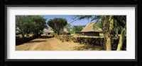 Stone wall along a dirt road, Thimlich Ohinga, Lake Victoria, Great Rift Valley, Kenya Fine Art Print