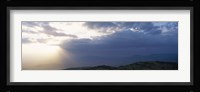 Sunbeams radiating through clouds, Great Rift Valley, Kenya Fine Art Print