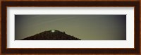 Low angle view of star trails over a mountain peak, Echo Mountain, Piediluco Lake, Terni, Umbria, Italy Fine Art Print