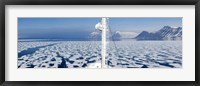 Ship in the ocean with a mountain range in the background, Bellsund, Spitsbergen, Svalbard Islands, Norway Fine Art Print