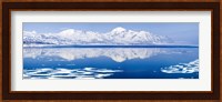 Reflection of a mountain range in an ocean, Bellsund, Spitsbergen, Svalbard Islands, Norway Fine Art Print