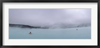Tourist swimming in a thermal pool, Blue Lagoon, Reykjanes Peninsula, Reykjavik, Iceland Fine Art Print