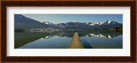 Pier over on a lake, Wolfgangsee, St. Wolfgang, Salzkammergut, Upper Austria, Austria Fine Art Print
