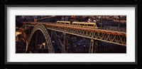 Metro train on a bridge, Dom Luis I Bridge, Duoro River, Porto, Portugal Fine Art Print