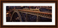 Metro train on a bridge, Dom Luis I Bridge, Duoro River, Porto, Portugal Fine Art Print