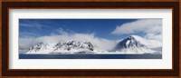 Snow covered mountains, Magdalene Fjord, Spitsbergen, Svalbard Islands, Norway Fine Art Print