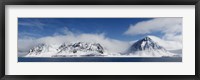 Snow covered mountains, Magdalene Fjord, Spitsbergen, Svalbard Islands, Norway Fine Art Print