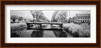 Bridge across a channel connecting Bruges to Damme, West Flanders, Belgium Fine Art Print
