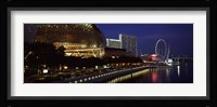 Concert hall at the waterfront, Esplanade Theater, The Singapore Flyer, Singapore River, Singapore Fine Art Print