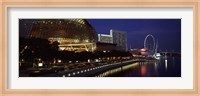 Concert hall at the waterfront, Esplanade Theater, The Singapore Flyer, Singapore River, Singapore Fine Art Print