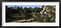 Statues in a temple, Neak Pean, Angkor, Cambodia Fine Art Print