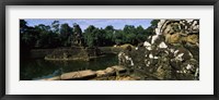 Statues in a temple, Neak Pean, Angkor, Cambodia Fine Art Print