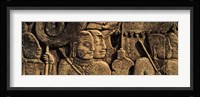 Sculptures in a temple, Bayon Temple, Angkor, Cambodia Fine Art Print