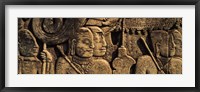 Sculptures in a temple, Bayon Temple, Angkor, Cambodia Fine Art Print