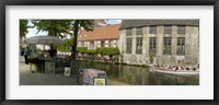 Flea market at a canal, Dijver Canal, Bruges, West Flanders, Belgium Fine Art Print