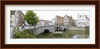 Bridge across a channel, Bruges, West Flanders, Belgium Fine Art Print
