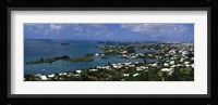 Buildings along a coastline, Bermuda Fine Art Print