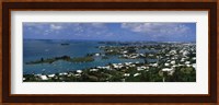 Buildings along a coastline, Bermuda Fine Art Print