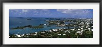 Buildings along a coastline, Bermuda Fine Art Print