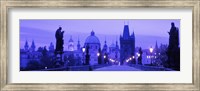 Statues along a bridge, Charles Bridge, Prague, Czech Republic Fine Art Print